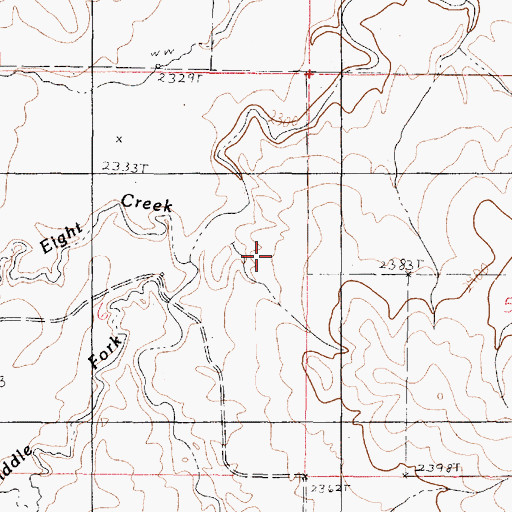 Topographic Map of Figure Eight Creek, MT