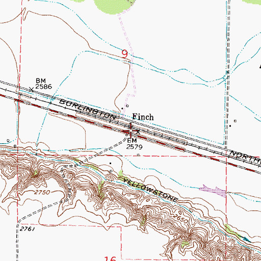 Topographic Map of Finch, MT