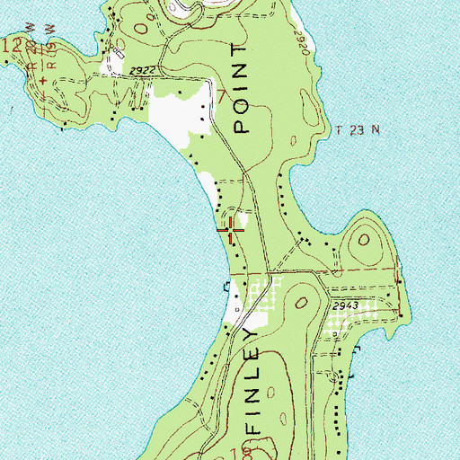 Topographic Map of Finley Point, MT