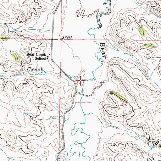 Topographic Map of Finn Creek, MT