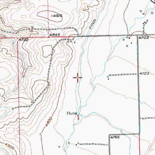Topographic Map of Finn Ditch, MT