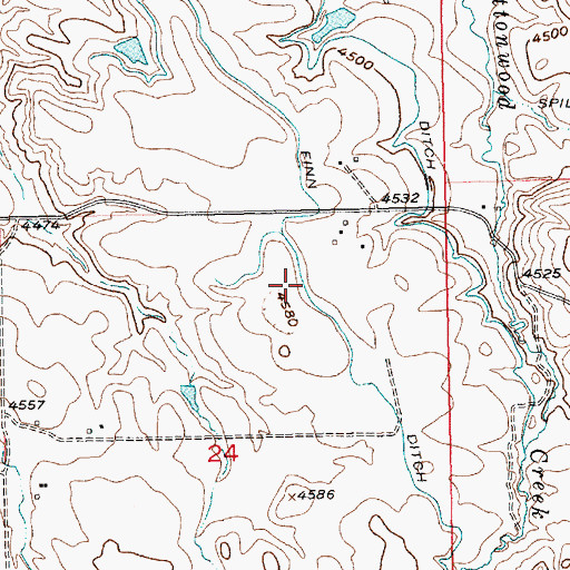 Topographic Map of Finn Ditch, MT