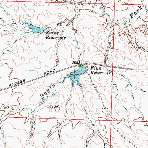 Topographic Map of Finn Reservoir, MT