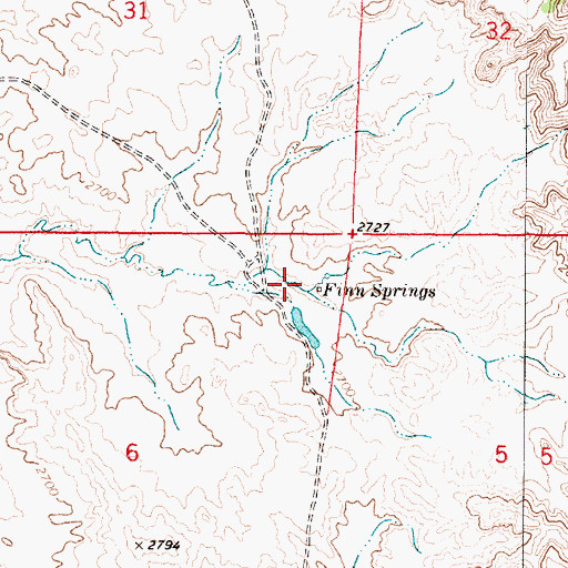 Topographic Map of Finn Springs, MT