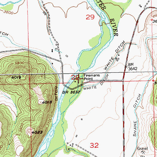 Topographic Map of Firemans Point, MT