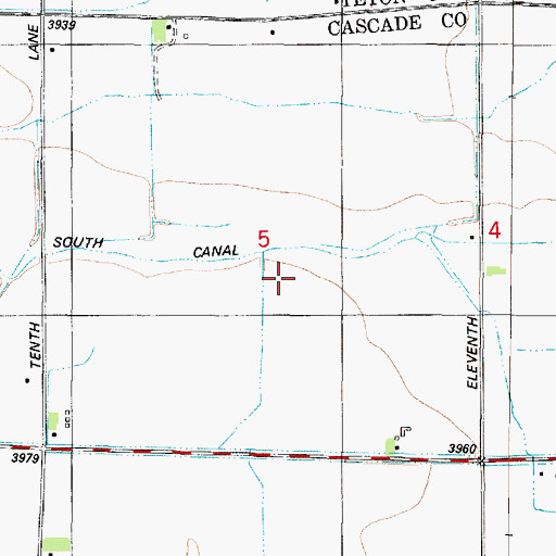 Topographic Map of First Bench, MT