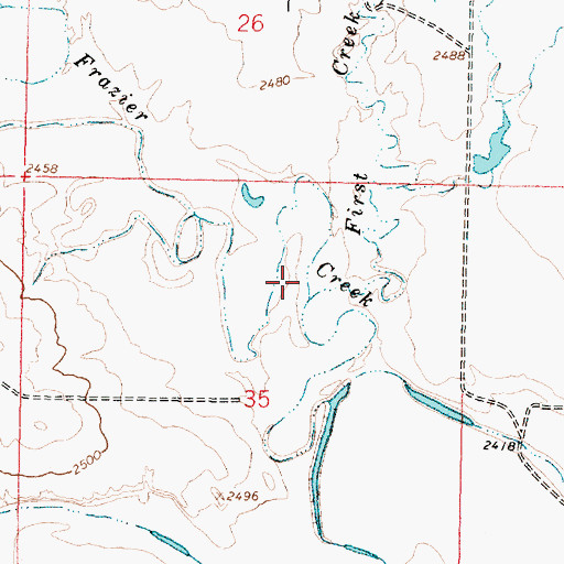 Topographic Map of First Creek, MT