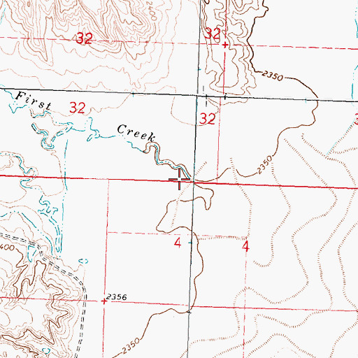 Topographic Map of First Creek, MT