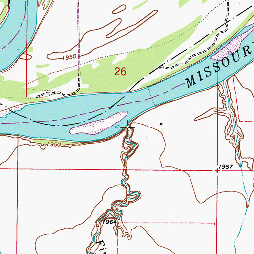 Topographic Map of First Creek, MT