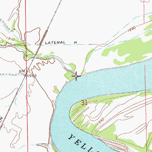 Topographic Map of First Hay Creek, MT