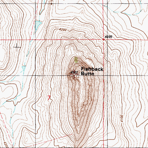 Topographic Map of Fishback Butte, MT