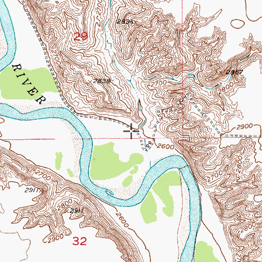 Topographic Map of Fisher Coulee, MT
