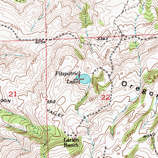 Topographic Map of Fitzpatrick Lake, MT