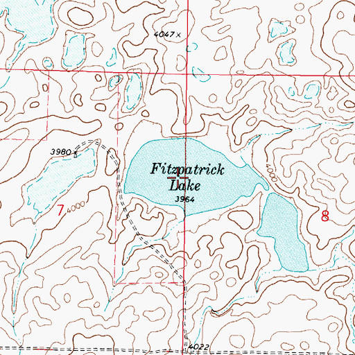Topographic Map of Fitzpatrick Lake, MT