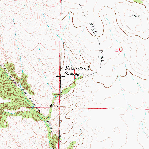 Topographic Map of Fitzpatrick Spring, MT