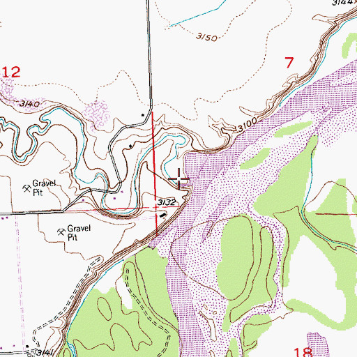 Topographic Map of Five Mile Creek, MT
