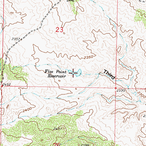 Topographic Map of Five Point Reservoir, MT