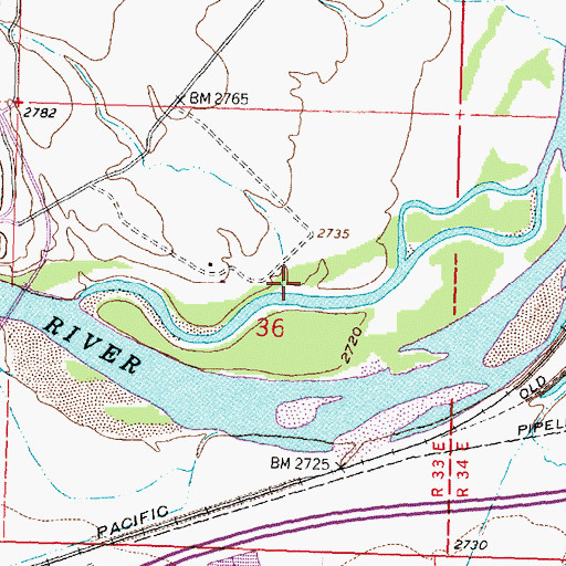 Topographic Map of Fivemile Creek, MT