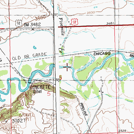 Topographic Map of Fivemile Creek, MT