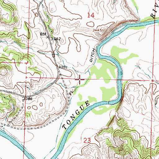 Topographic Map of FL Ditch, MT