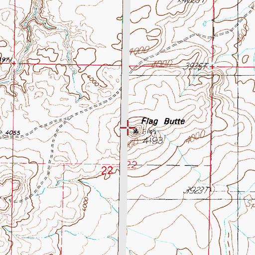Topographic Map of Flag Butte, MT