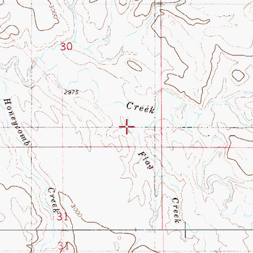 Topographic Map of Flag Creek, MT