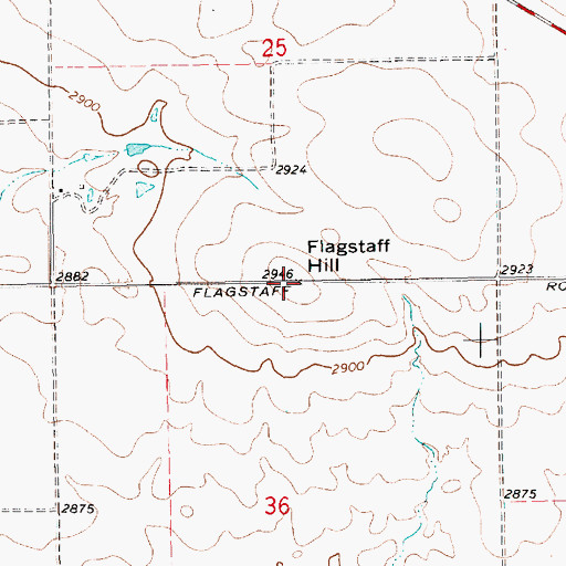 Topographic Map of Flagstaff Hill, MT