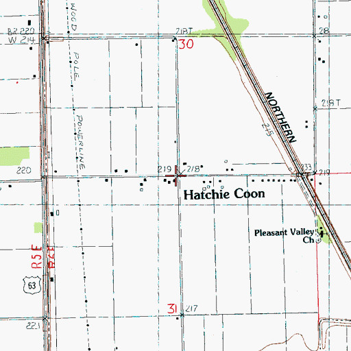 Topographic Map of Hatchie Coon, AR