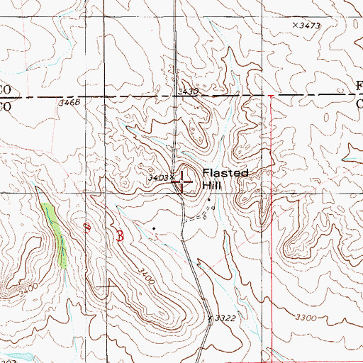 Topographic Map of Flasted Hill, MT