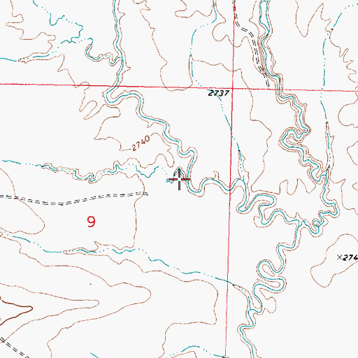 Topographic Map of Flat Bottom Coulee, MT