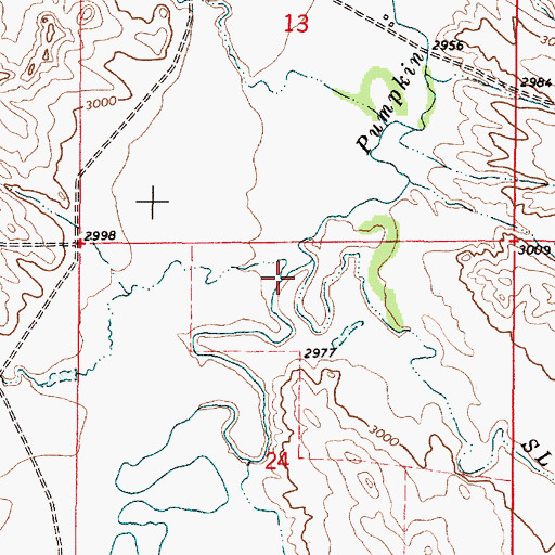 Topographic Map of Flat Butte Creek, MT