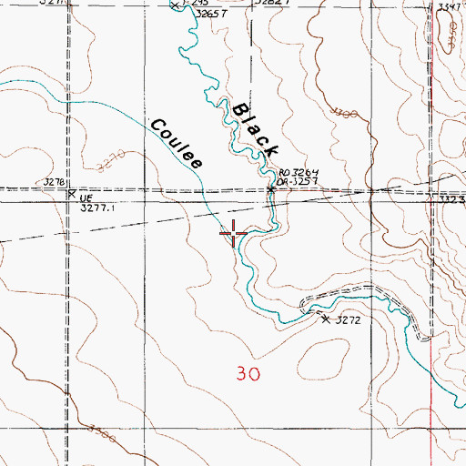 Topographic Map of Flat Coulee, MT
