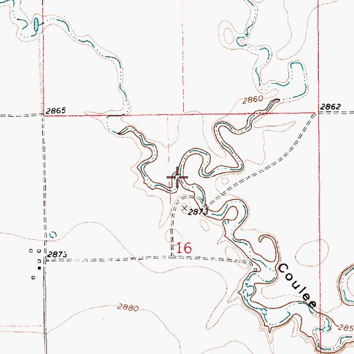 Topographic Map of Flat Coulee, MT