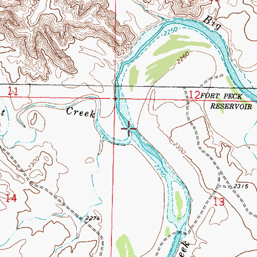 Topographic Map of Flat Creek, MT