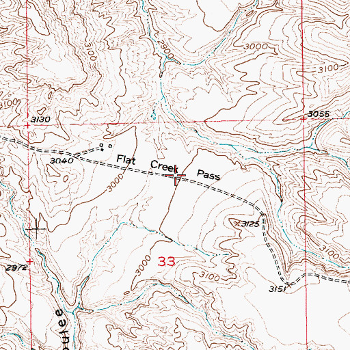 Topographic Map of Flat Creek Pass, MT