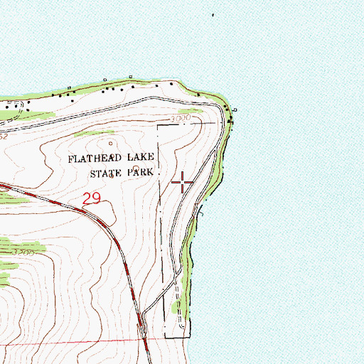 Topographic Map of Flathead Lake State Park - Big Arm Unit, MT
