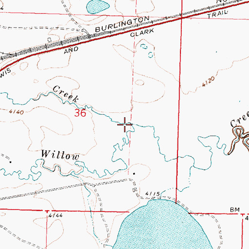 Topographic Map of Flatiron Creek, MT