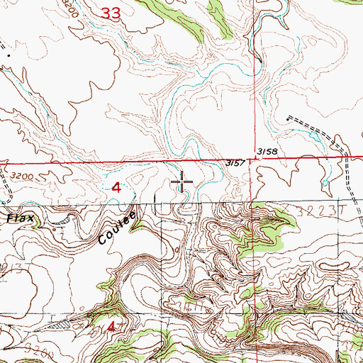 Topographic Map of Flax Coulee, MT