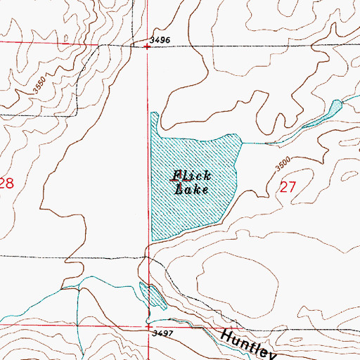 Topographic Map of Flick Lake, MT