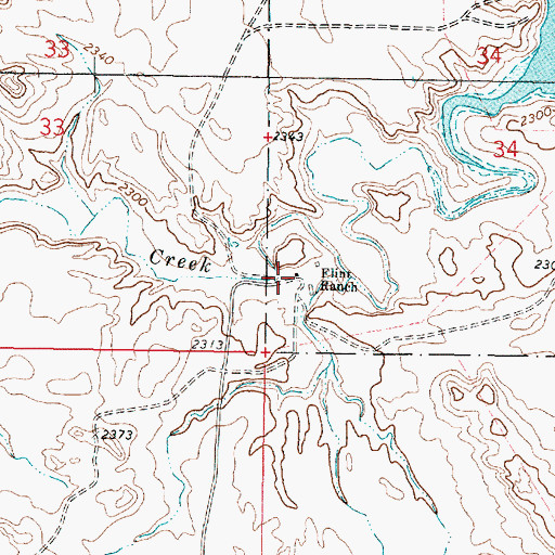 Topographic Map of Flint Ranch, MT