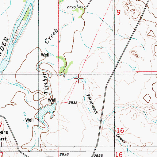 Topographic Map of Flintheart Draw, MT