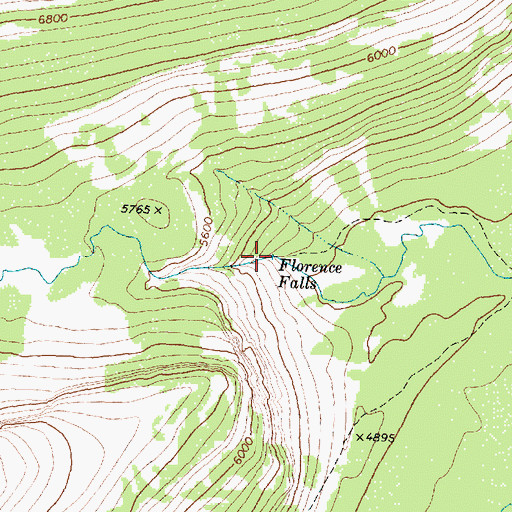 Topographic Map of Florence Falls, MT