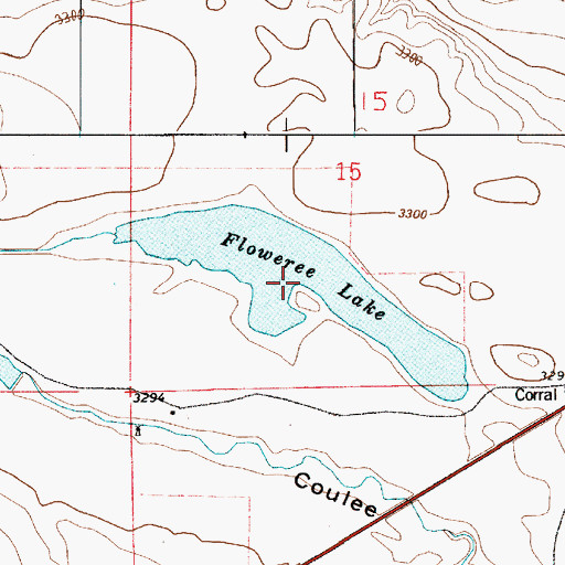 Topographic Map of Floweree Lake, MT