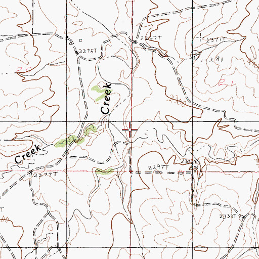 Topographic Map of Flying V Creek, MT