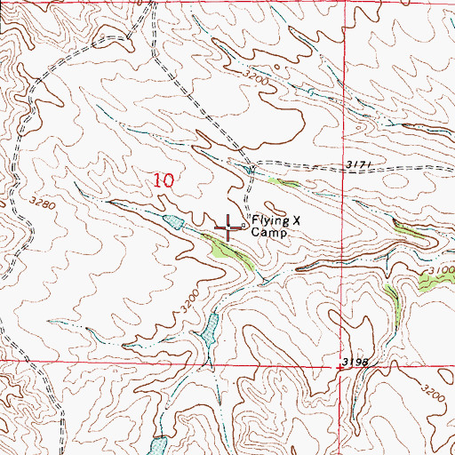 Topographic Map of Flying X Camp, MT