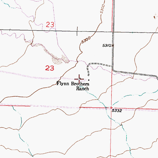 Topographic Map of Flynn Brothers Ranch, MT