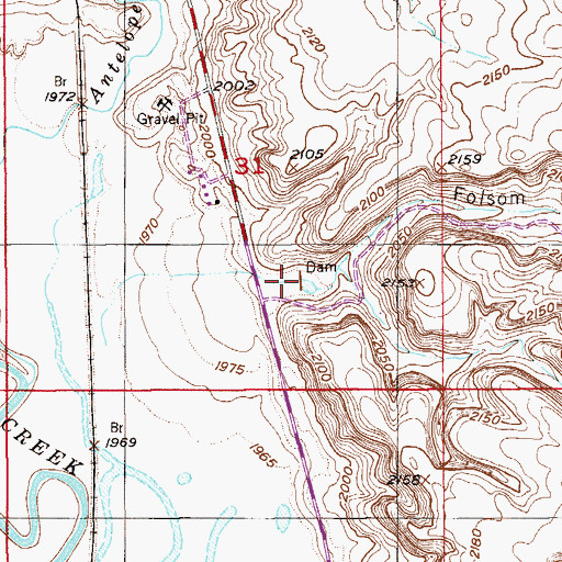 Topographic Map of Folsom Coulee, MT