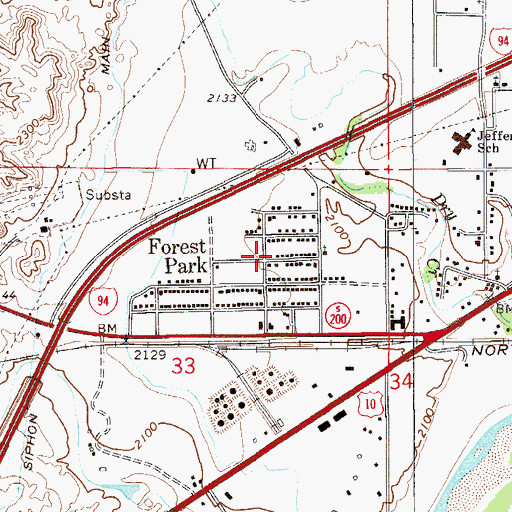 Topographic Map of Forest Park, MT