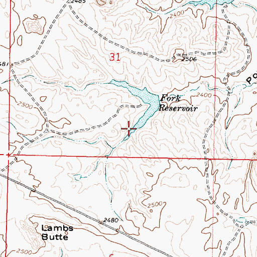 Topographic Map of Fork Reservoir, MT