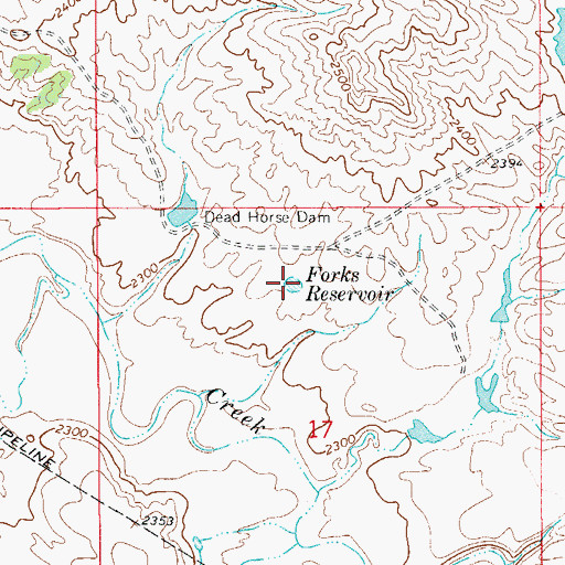 Topographic Map of Forks Reservoir, MT